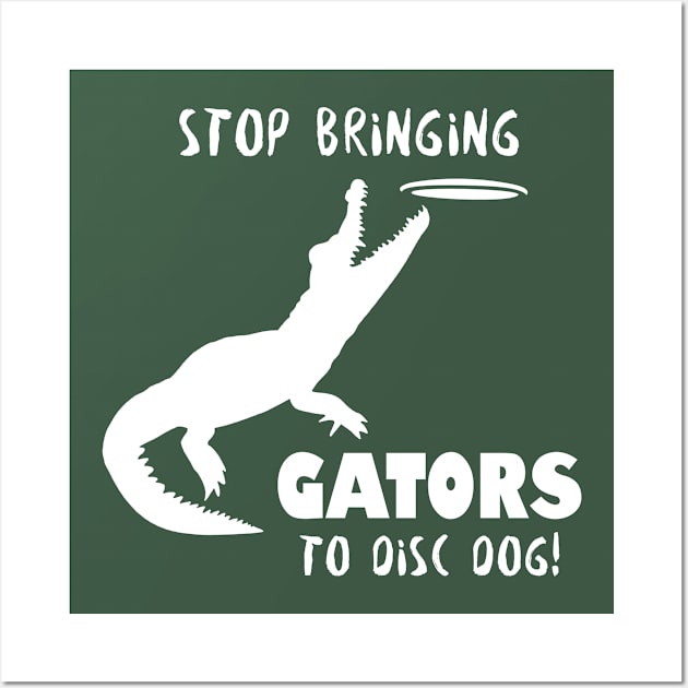 Disc Dog Gator - white Wall Art by ApolloOfTheStars